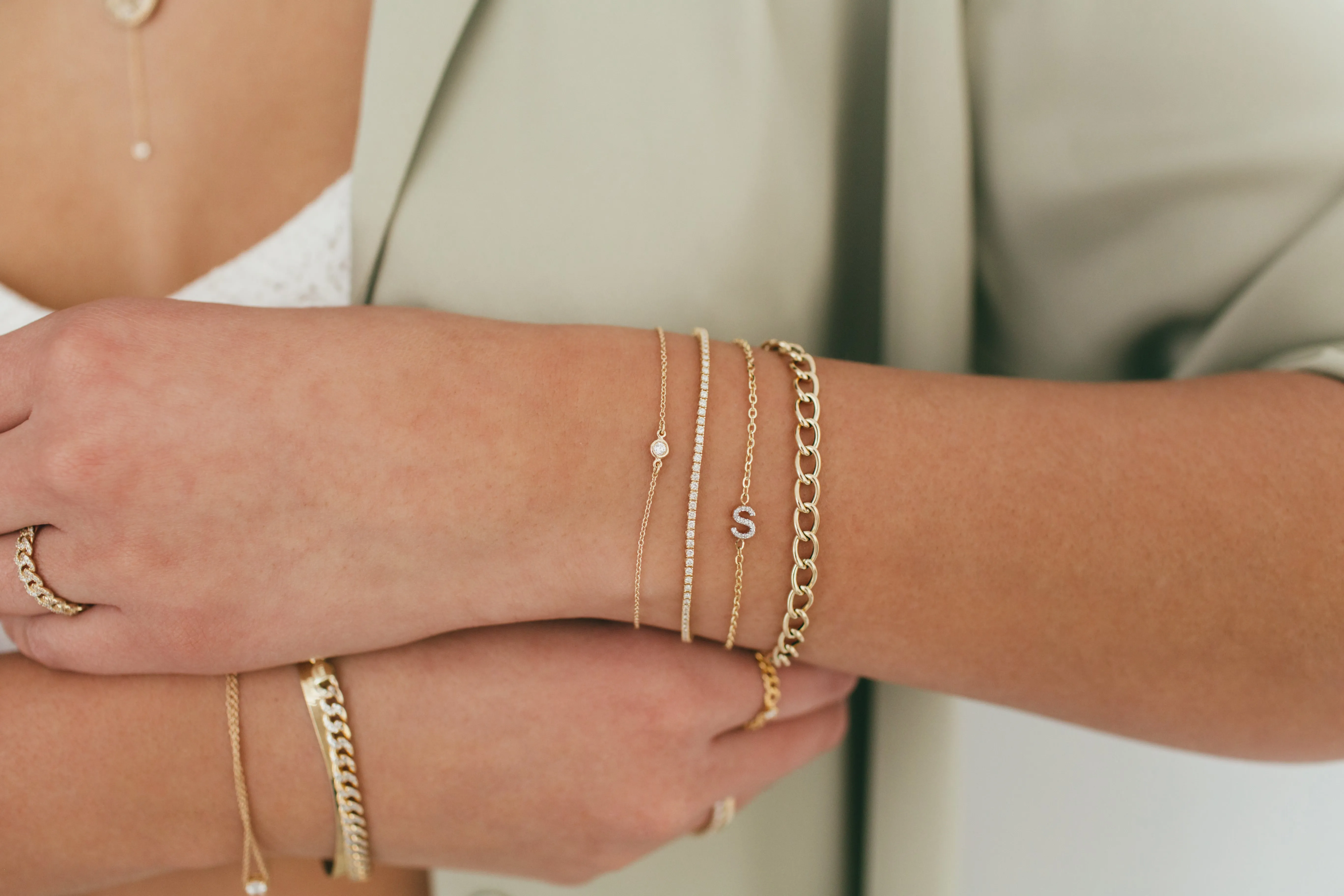 Diamond Initial Bracelet