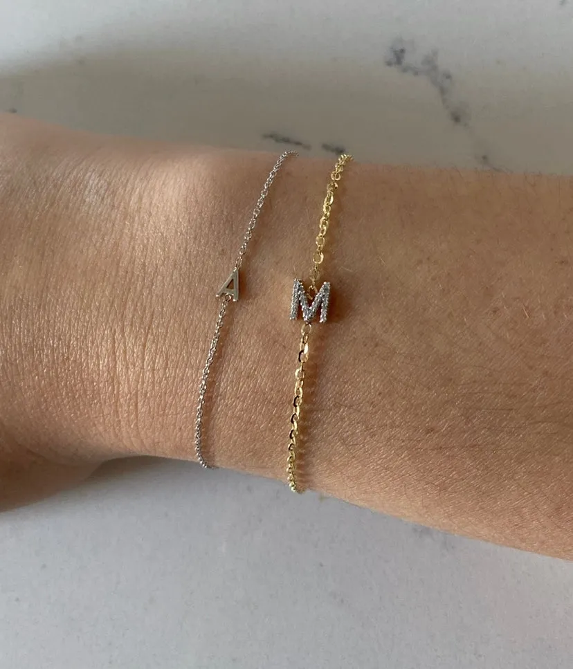 Diamond Initial Bracelet