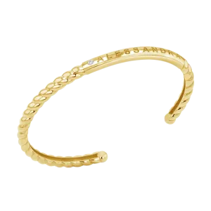 Diamond Solitaire Engravable Twist Name Cuff