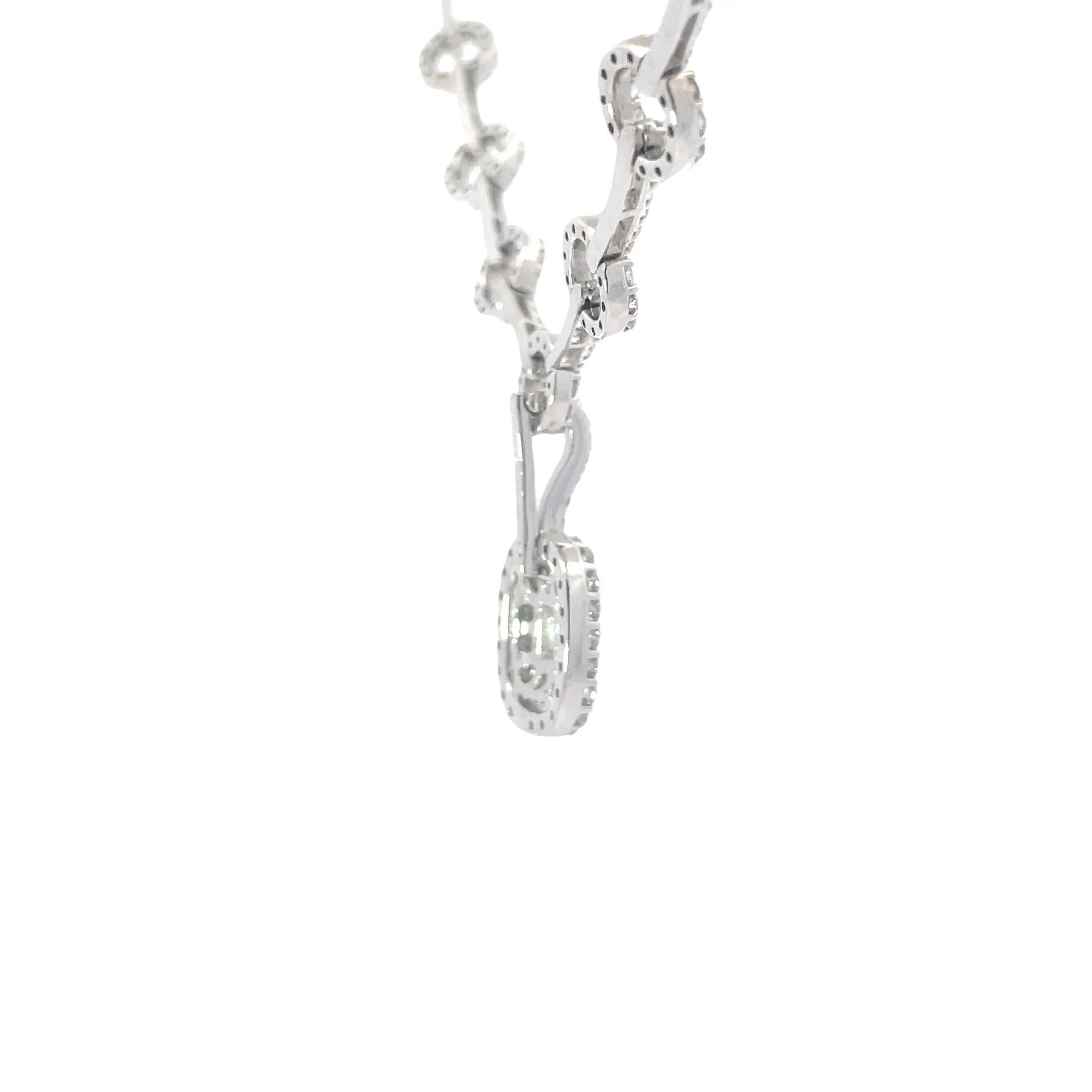 Diamond Statement Cluster Pendant Necklace