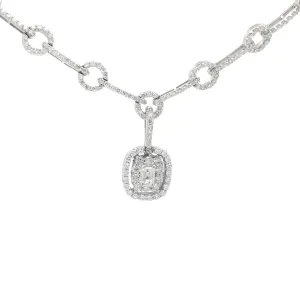 Diamond Statement Cluster Pendant Necklace