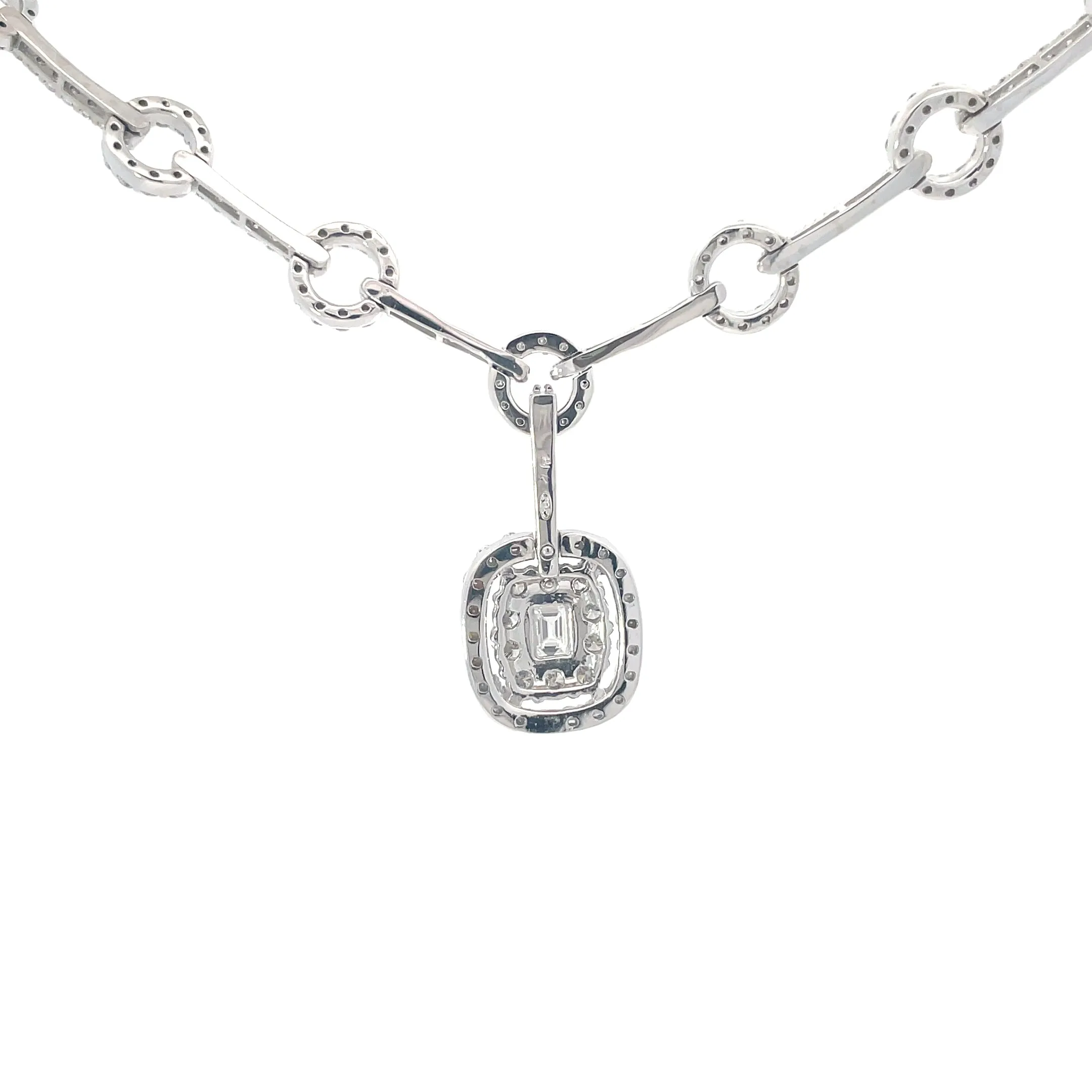 Diamond Statement Cluster Pendant Necklace