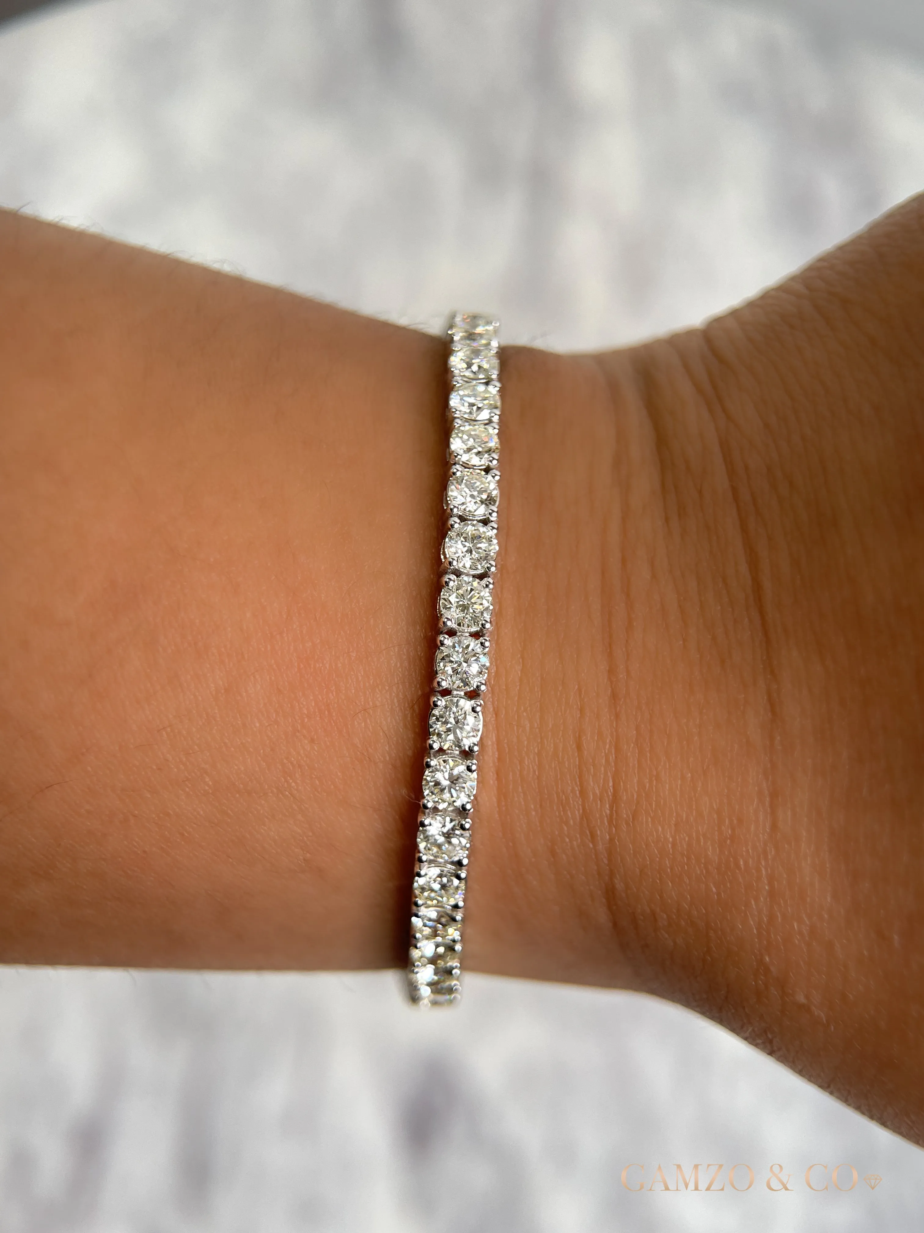 Diamond Tennis Bracelet - Natural Round Diamonds