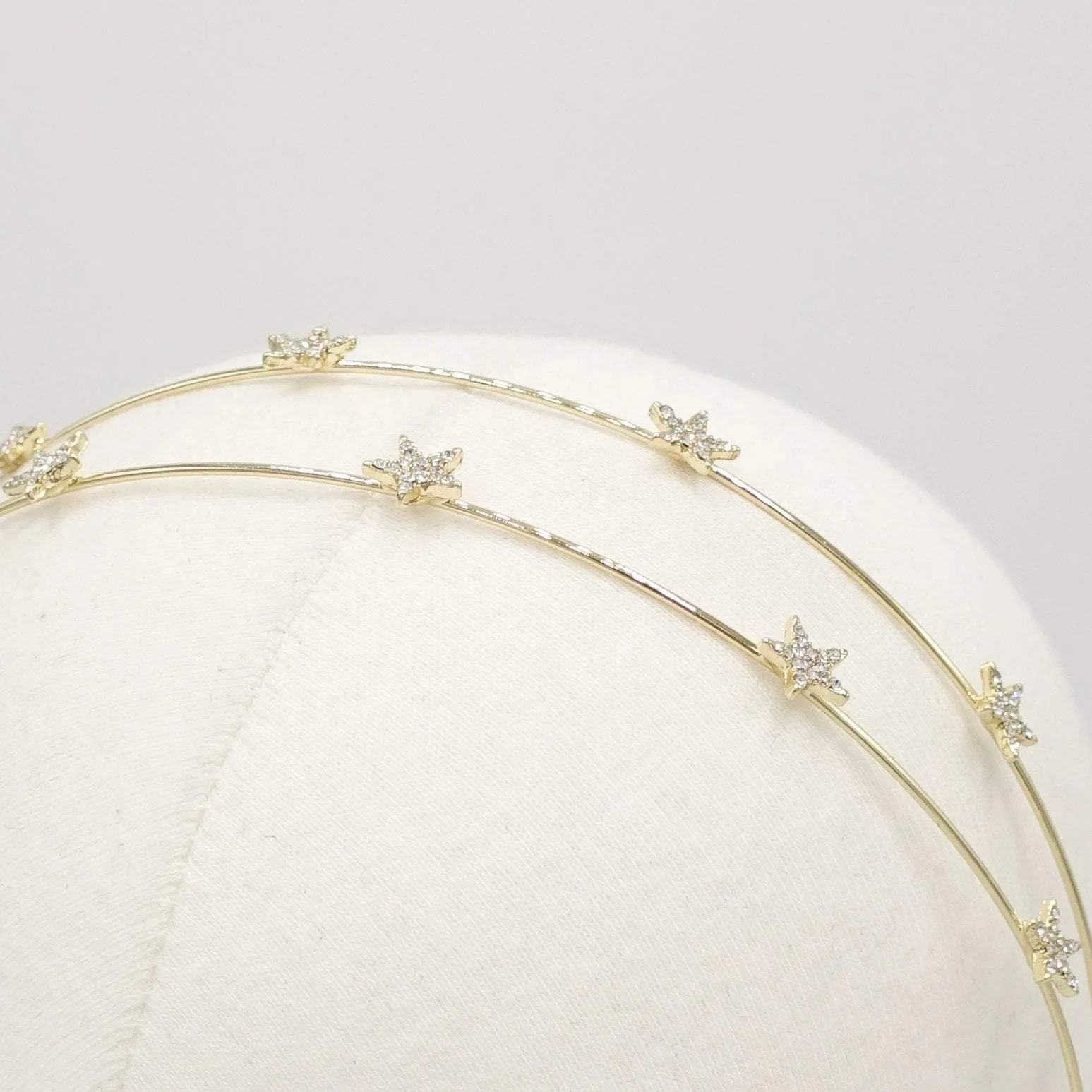 double strand star rhinestone headband thin metal headband for women