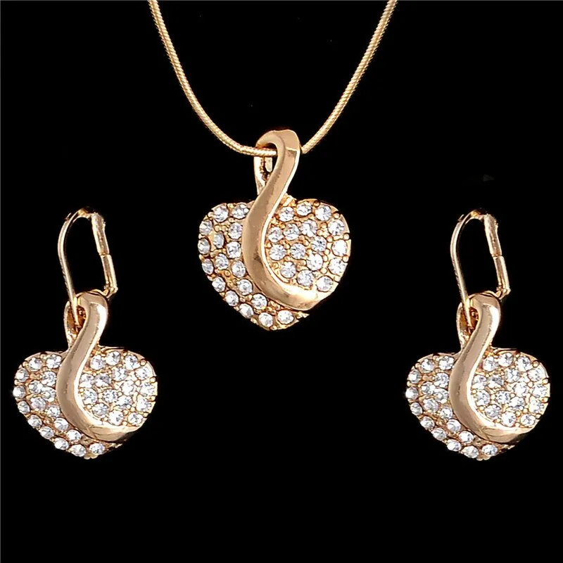 Dubai Gold Jewelry Sets Nigerian Wedding African Beads Crystal Bridal Jewelry Set