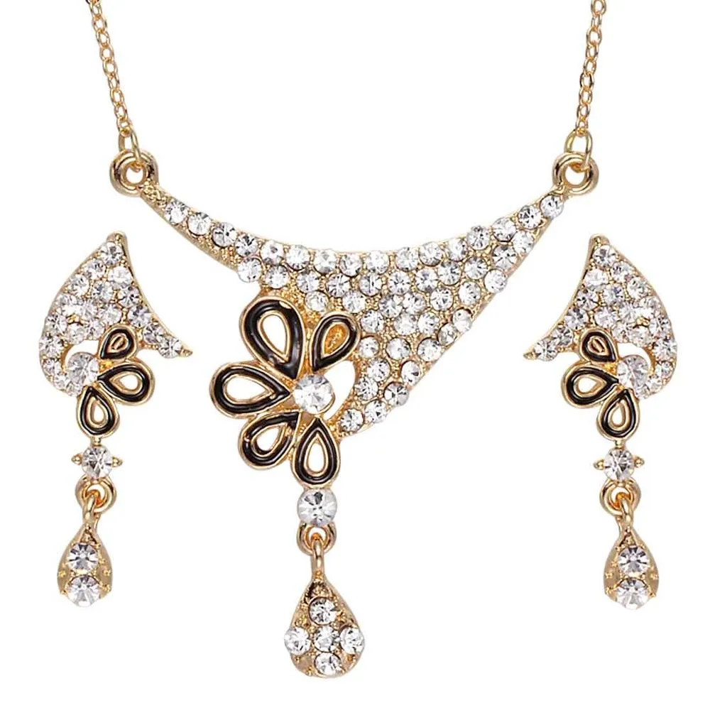 Dubai Gold Jewelry Sets Nigerian Wedding African Beads Crystal Bridal Jewelry Set