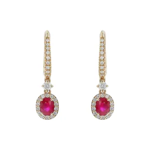 Earrings with Rubies and Diamonds