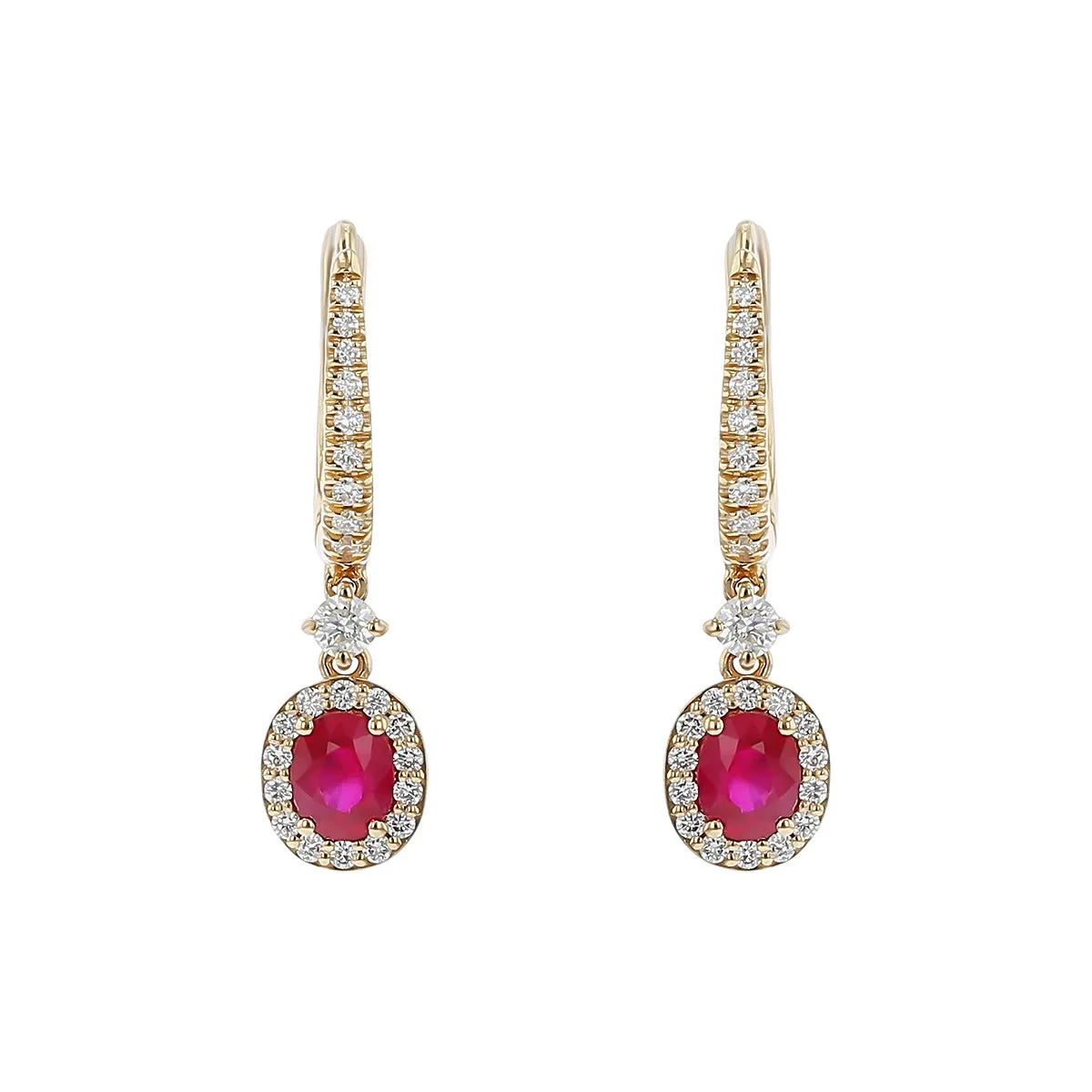 Earrings with Rubies and Diamonds