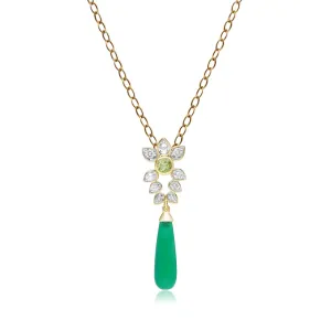 ECFEW™ 'The Creator' Gefärbtes Grünes Chalcedon, Peridot & Weiß Topas Anhänger