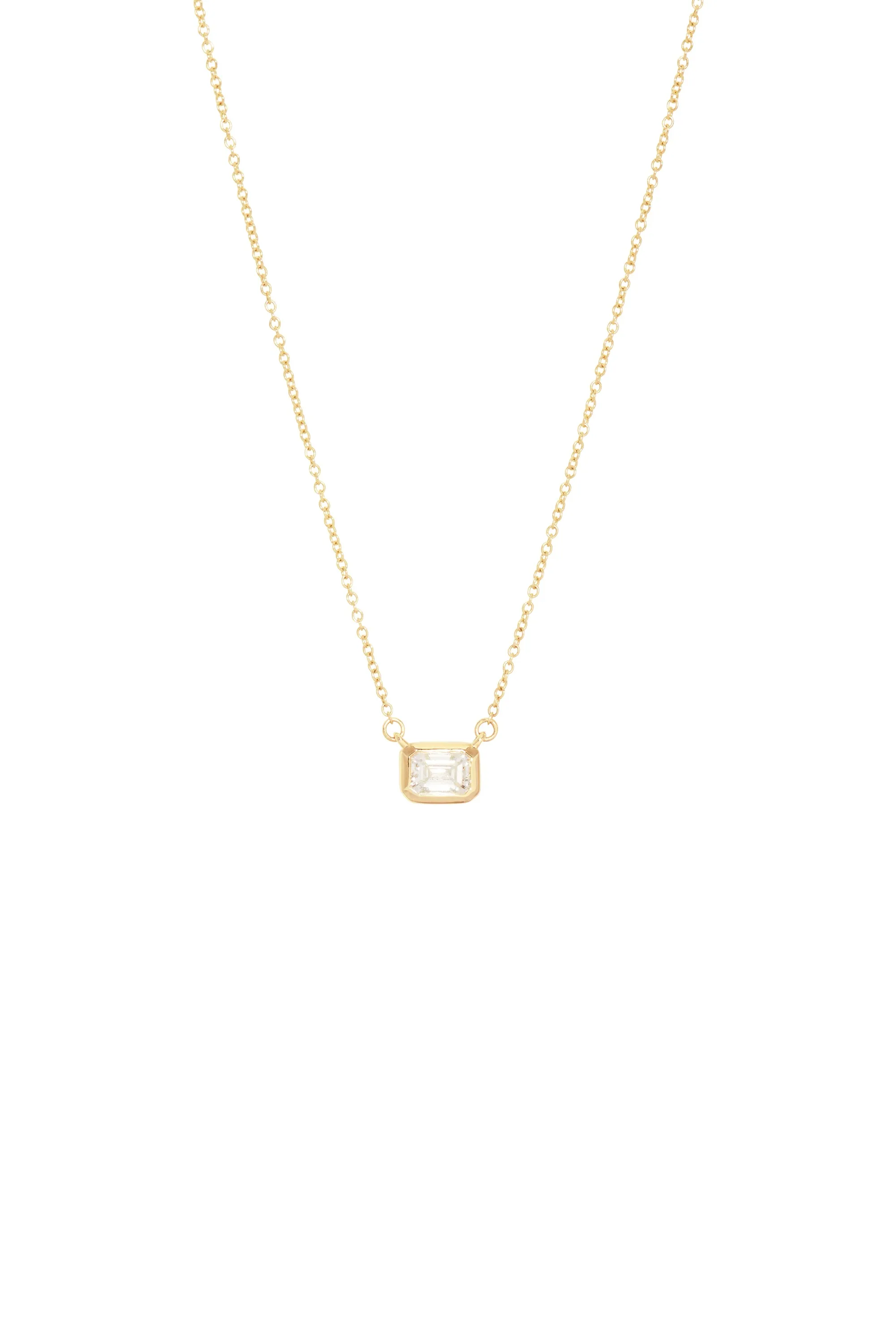 Emerald Cut Bezel-Set Necklace