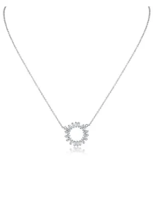 Emerald CZ Open Circle Pendant