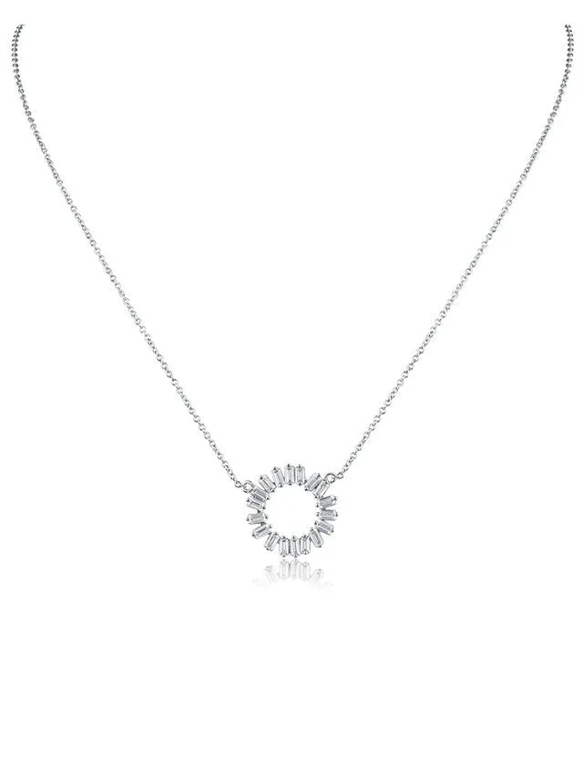 Emerald CZ Open Circle Pendant