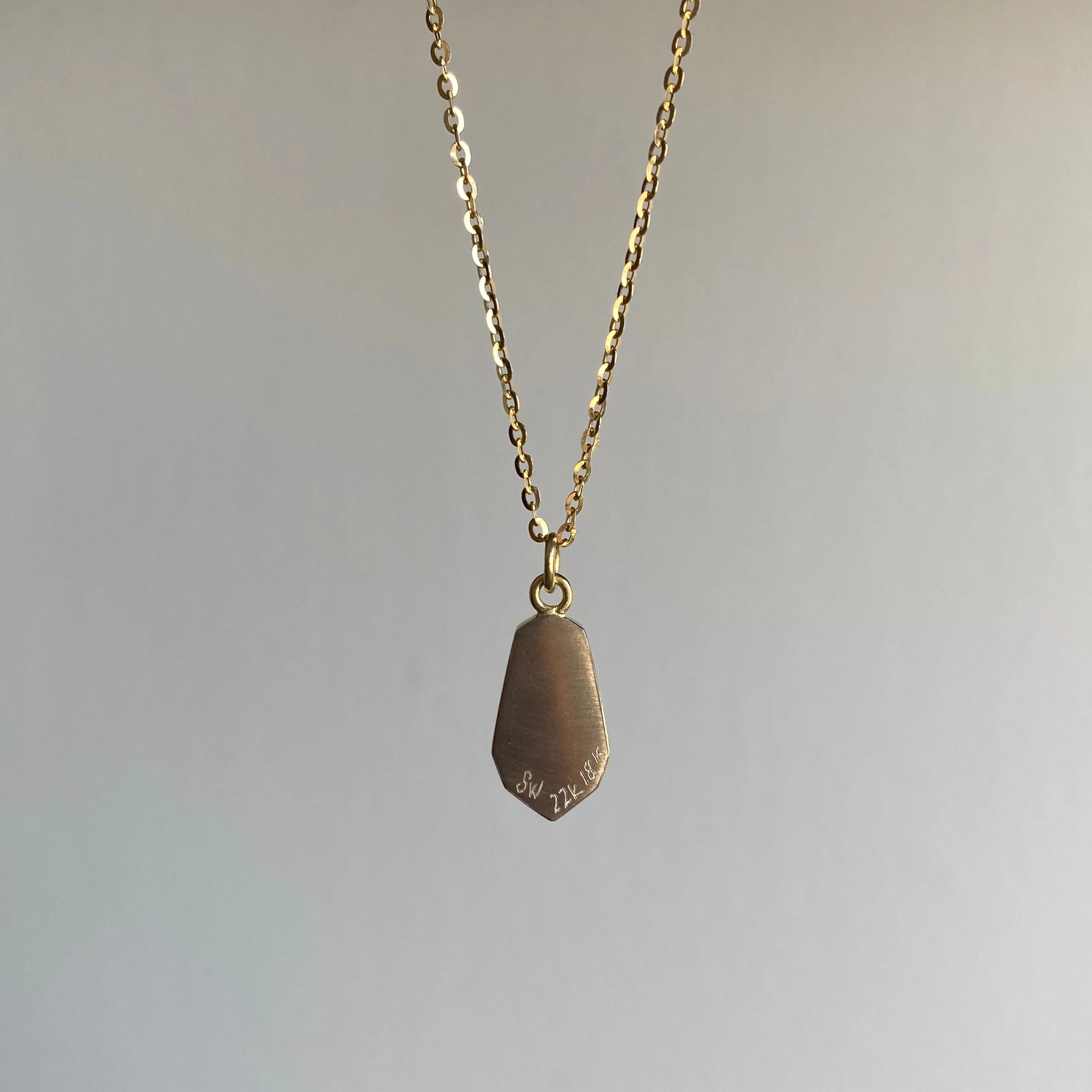 Emerald Elongated Shield Pendant