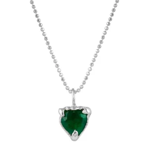 Emerald Heart Pendant Necklace