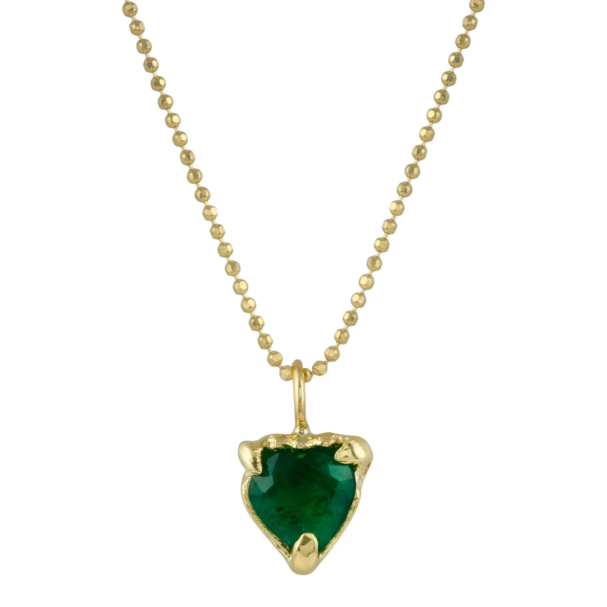 Emerald Heart Pendant Necklace