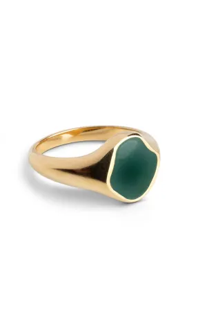 Enamel Copenhagen Luna Ring in Petrol Green