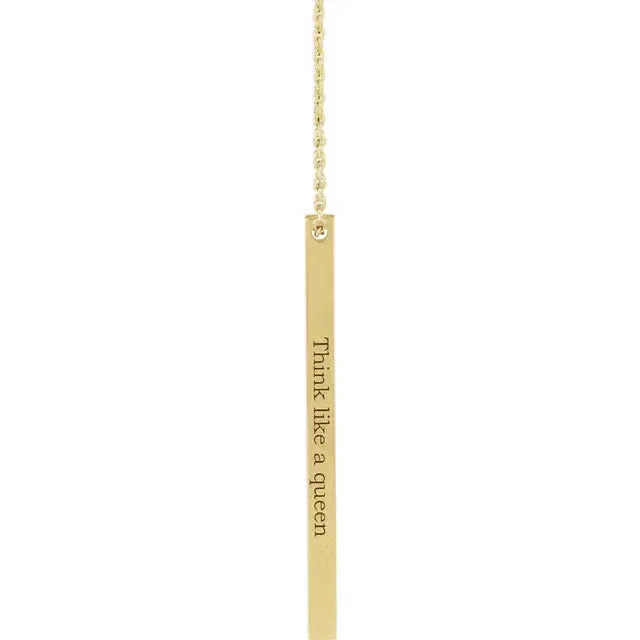 Engravable Four-Sided Vertical Bar Necklace