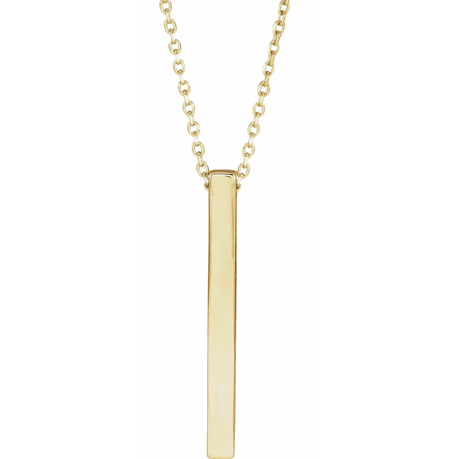 Engravable Four-Sided Vertical Bar Necklace