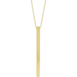 Engravable Four-Sided Vertical Bar Necklace