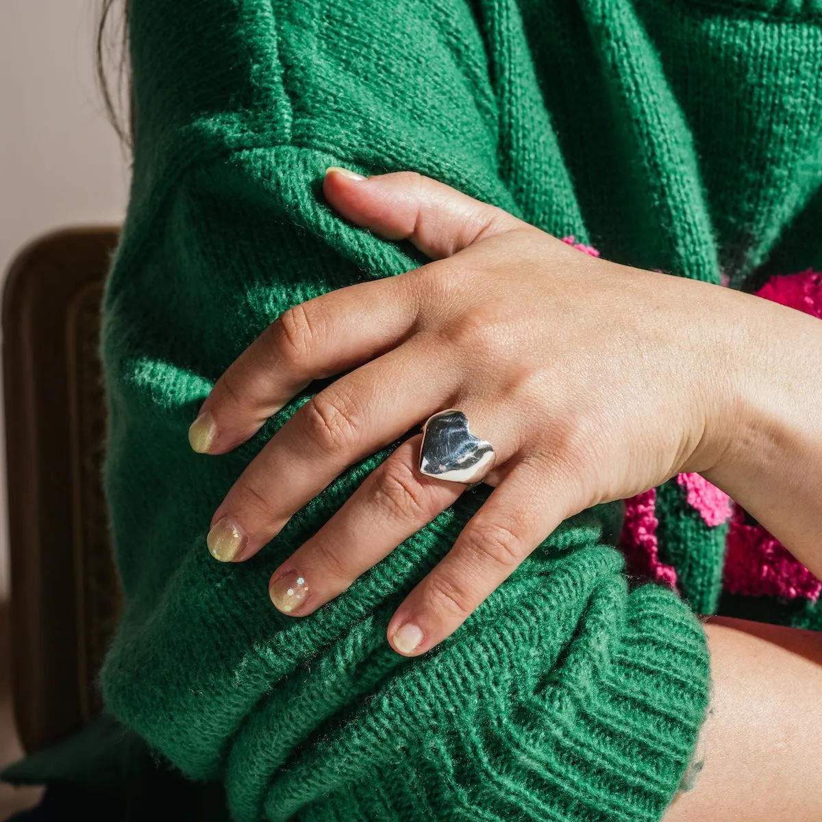 Eros Silver Heart Ring