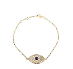 Evil Eye Diamond & Sapphire Bracelet (Large)