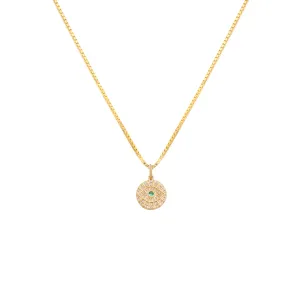 Evil Eye Medallion Necklace | Emerald