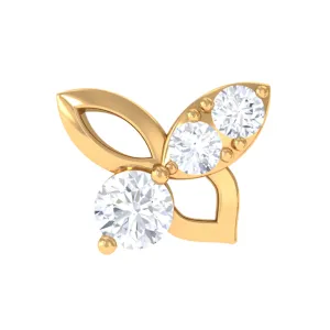 Exquisite Moissanite Butterfly Second Hole Earring
