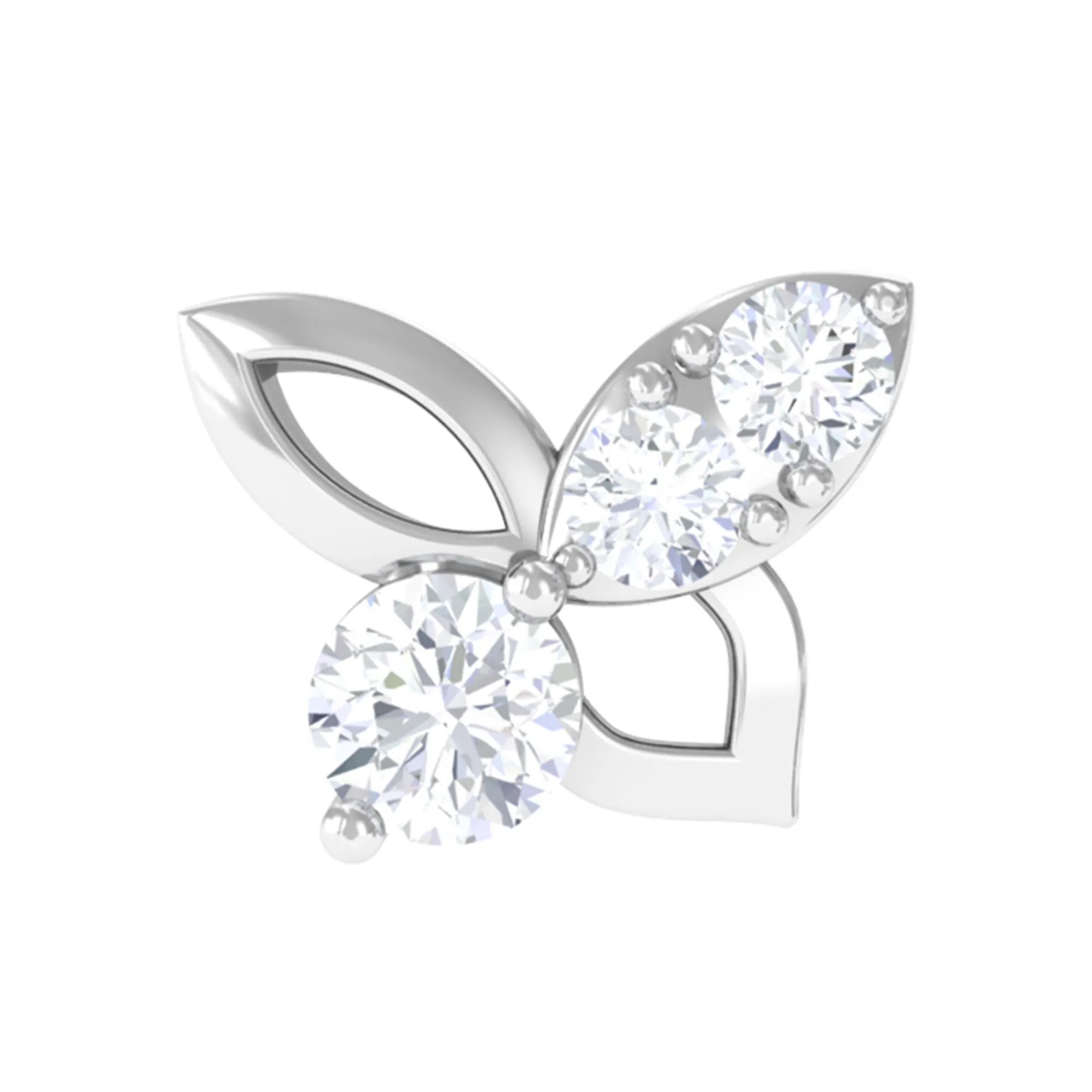 Exquisite Moissanite Butterfly Second Hole Earring