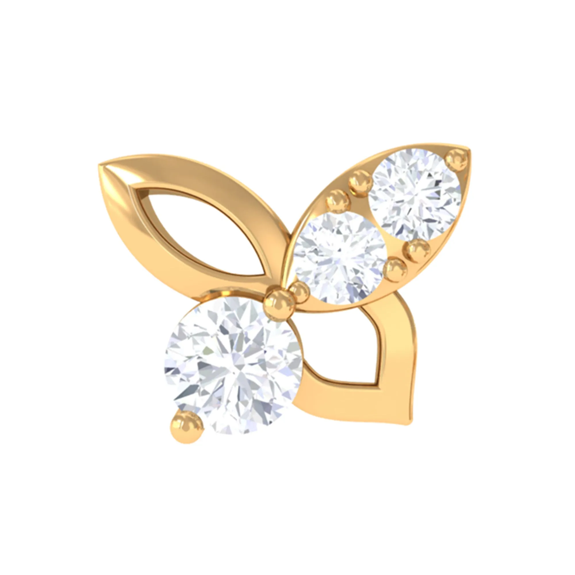 Exquisite Moissanite Butterfly Second Hole Earring