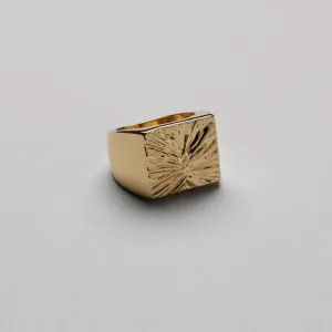 Fingerprint Signet ring, 18K Goldplated