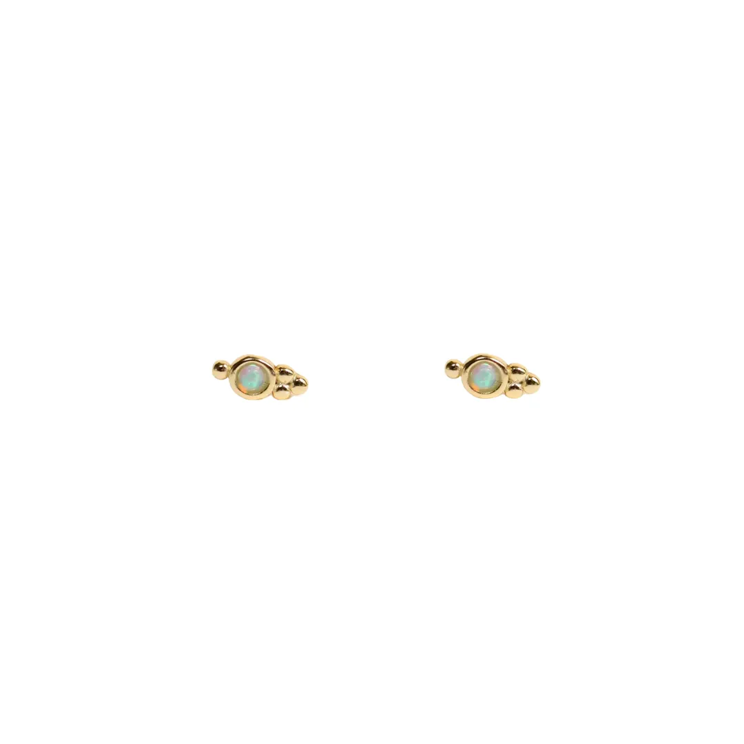 Fire Opal Tri Ball Studs