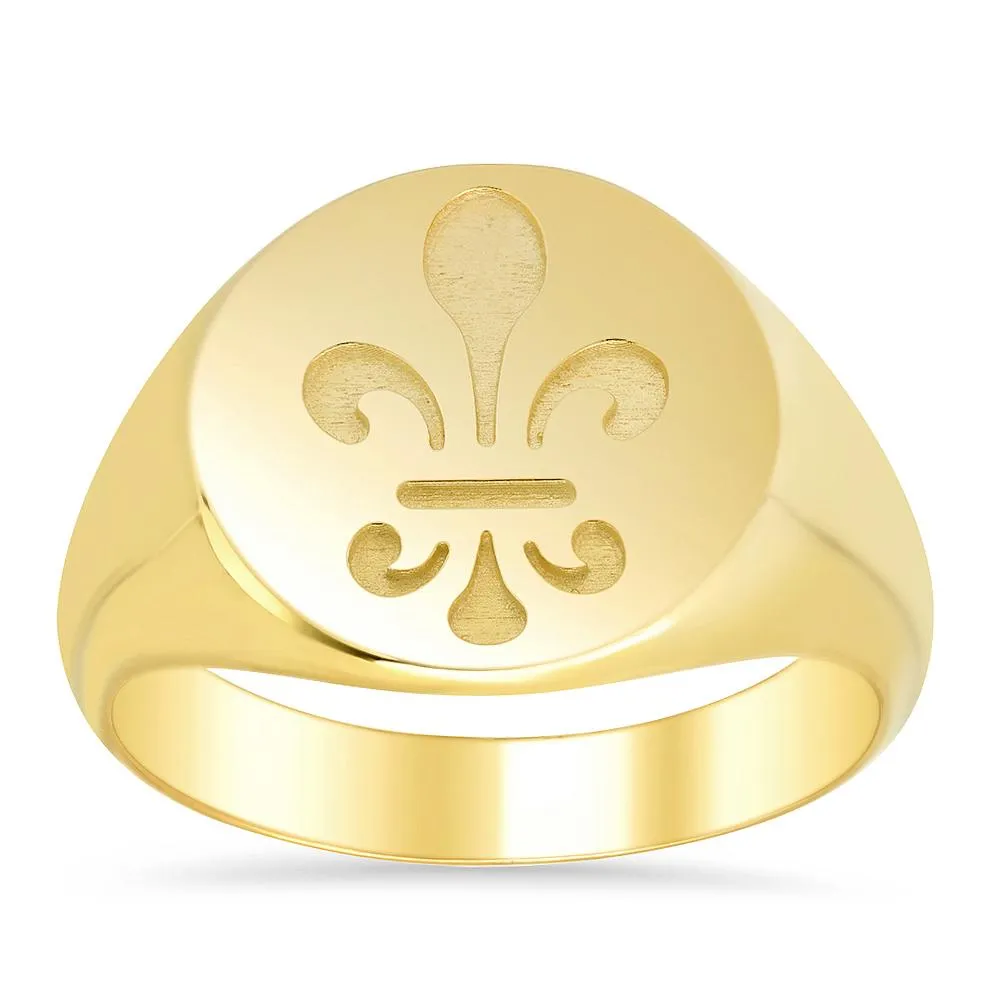 Fleur de Lis Signet Ring for Men