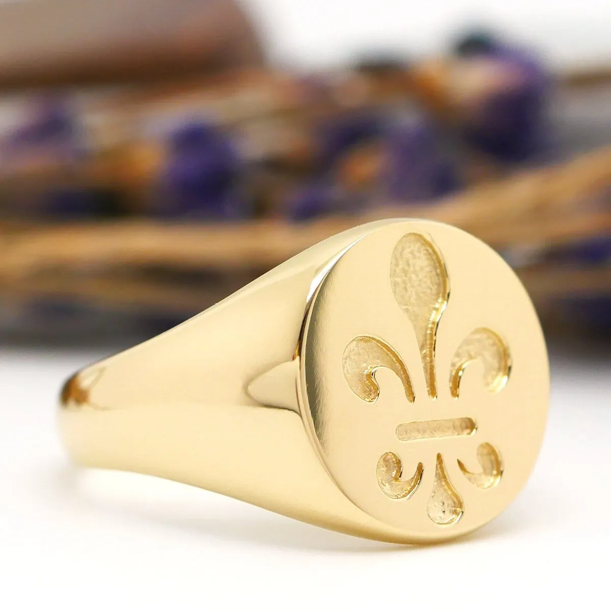 Fleur de Lis Signet Ring for Men