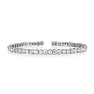 Flexible Diamond Bangle 14KT White Gold 31 Round Diamonds