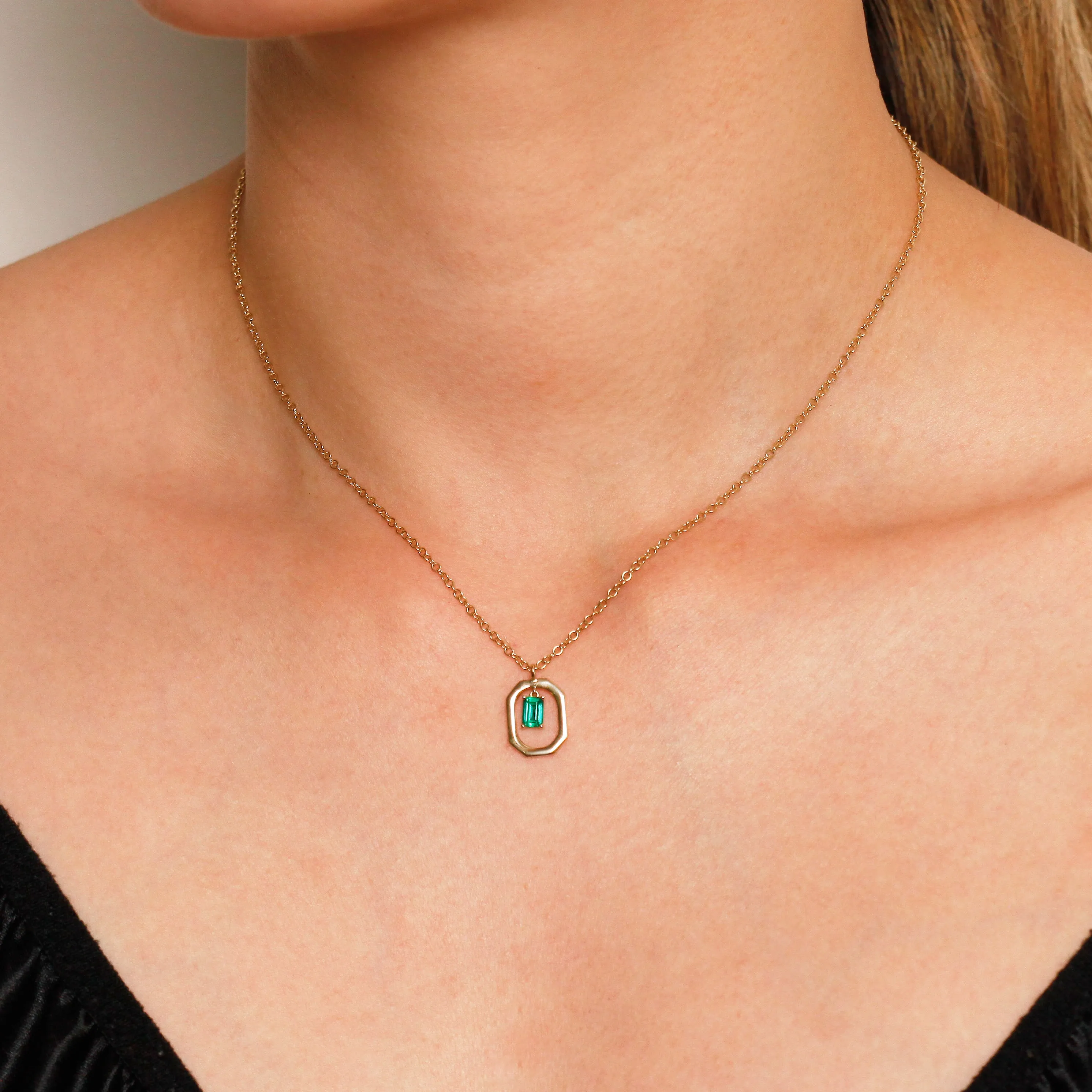 Floating Emerald Necklace