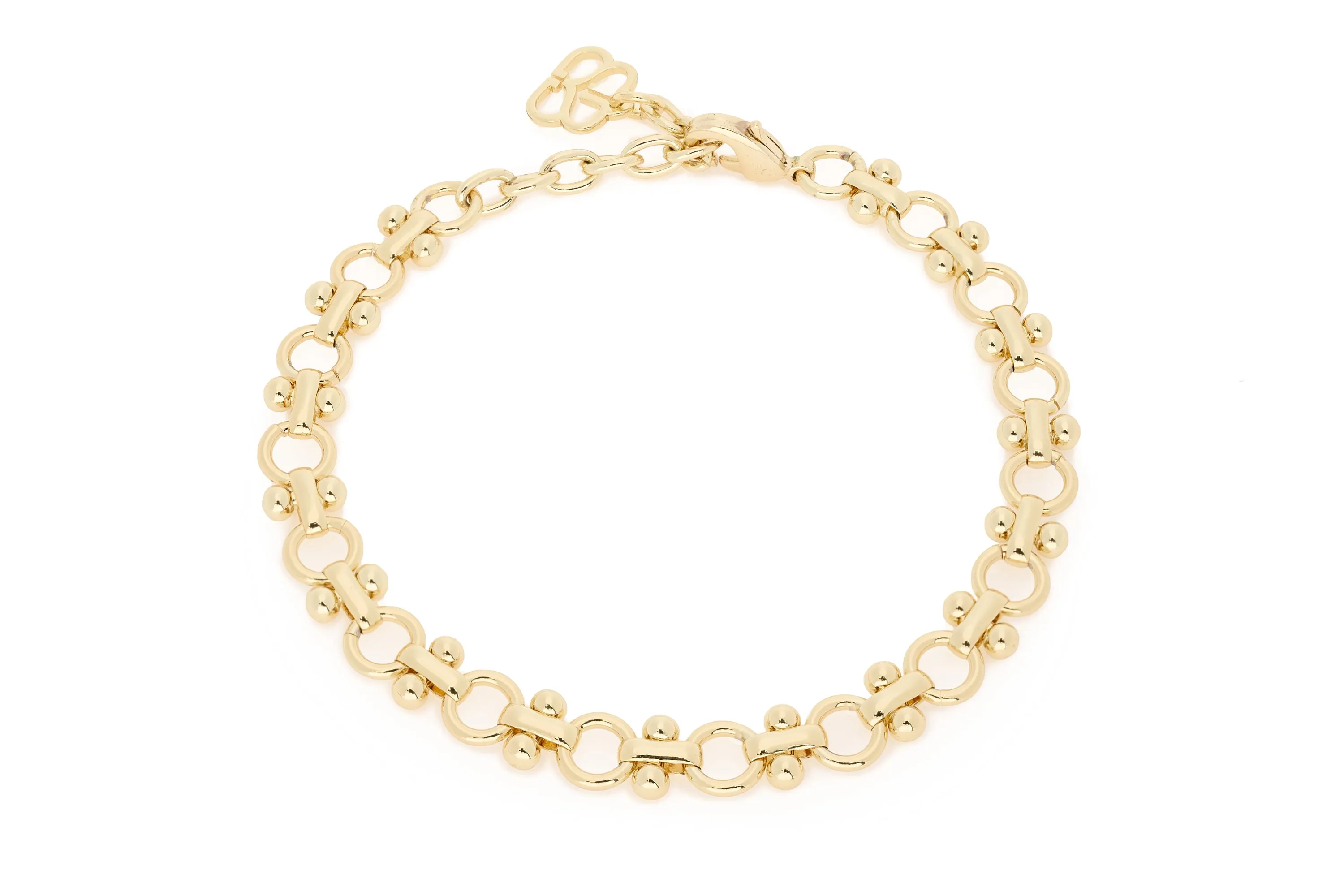 Flores Rainbow Moonstone Gold Stacking Bracelet