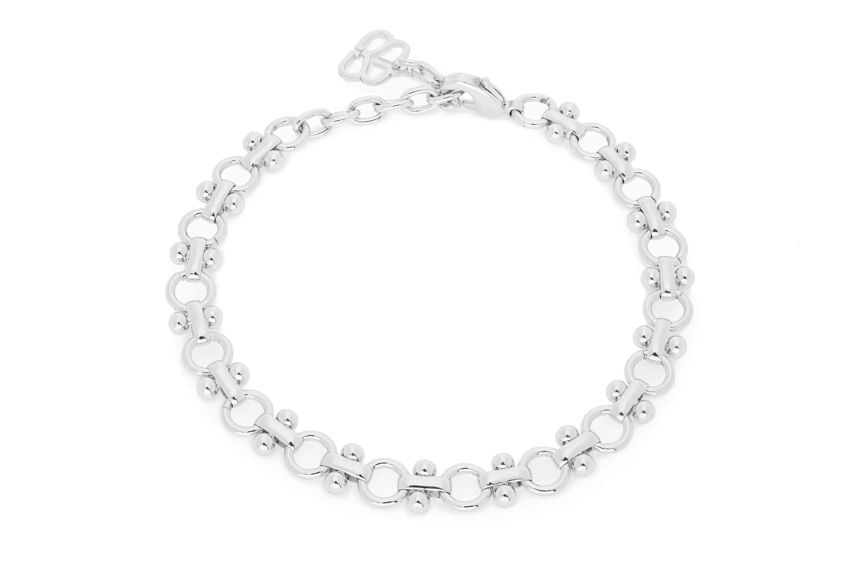 Flores Rainbow Moonstone Silver Stacking Bracelet