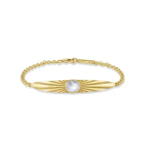 Fluted Gemstone ID Bracelet