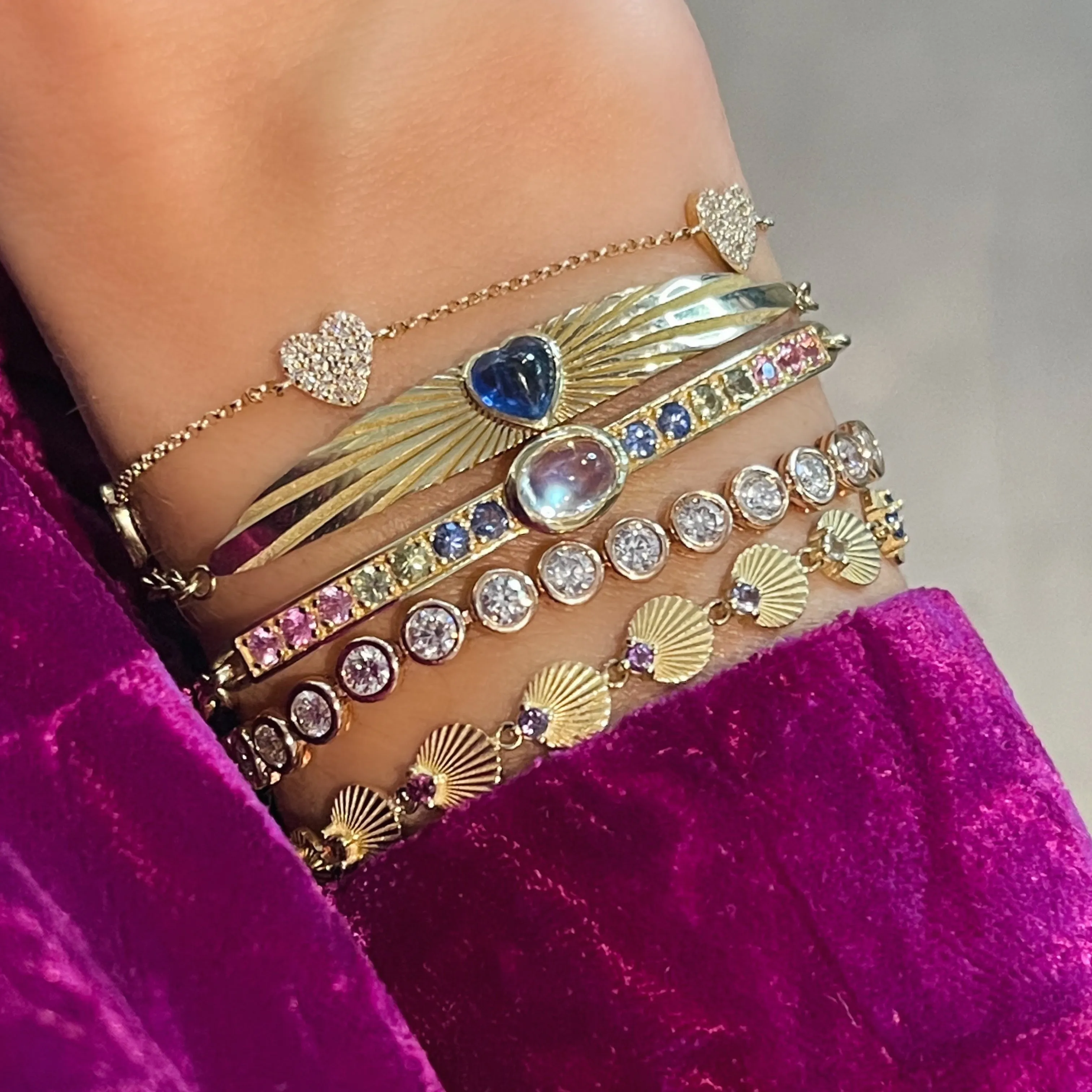 Fluted Gemstone ID Bracelet