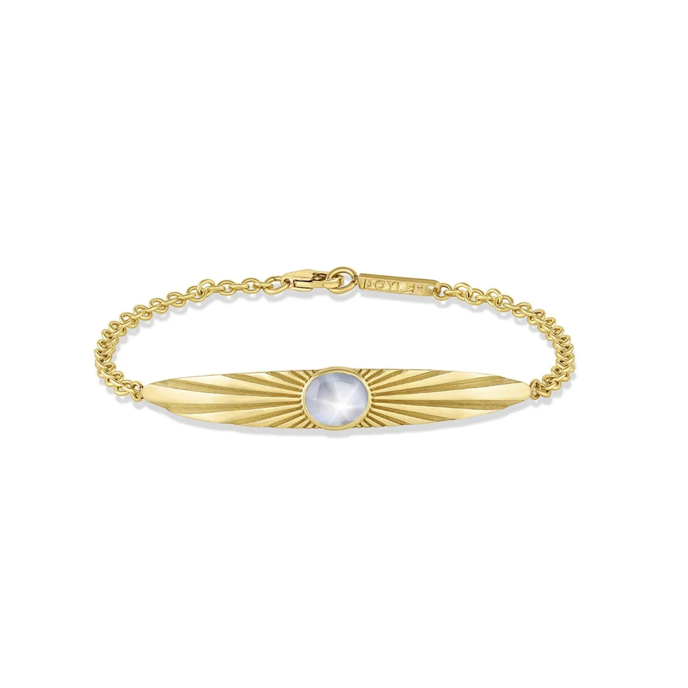 Fluted Gemstone ID Bracelet