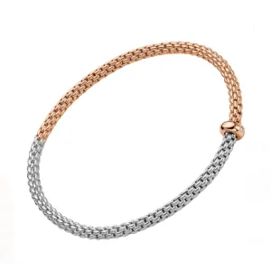 Fope 18K Rose and White Gold Prima Collection Diamond Bracelet, Medium Size