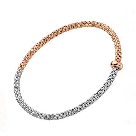 Fope 18K Rose and White Gold Prima Collection Diamond Bracelet, Medium Size
