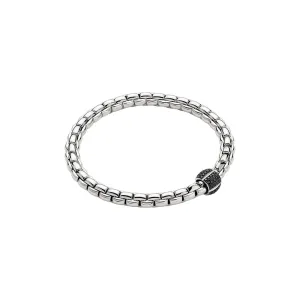 Fope 18K White Gold Eka Collection Black Diamond Pave Bracelet, X-Large Size