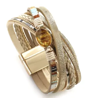 Fresh Accessories - Emily Stone Wrap Leather Bracelet