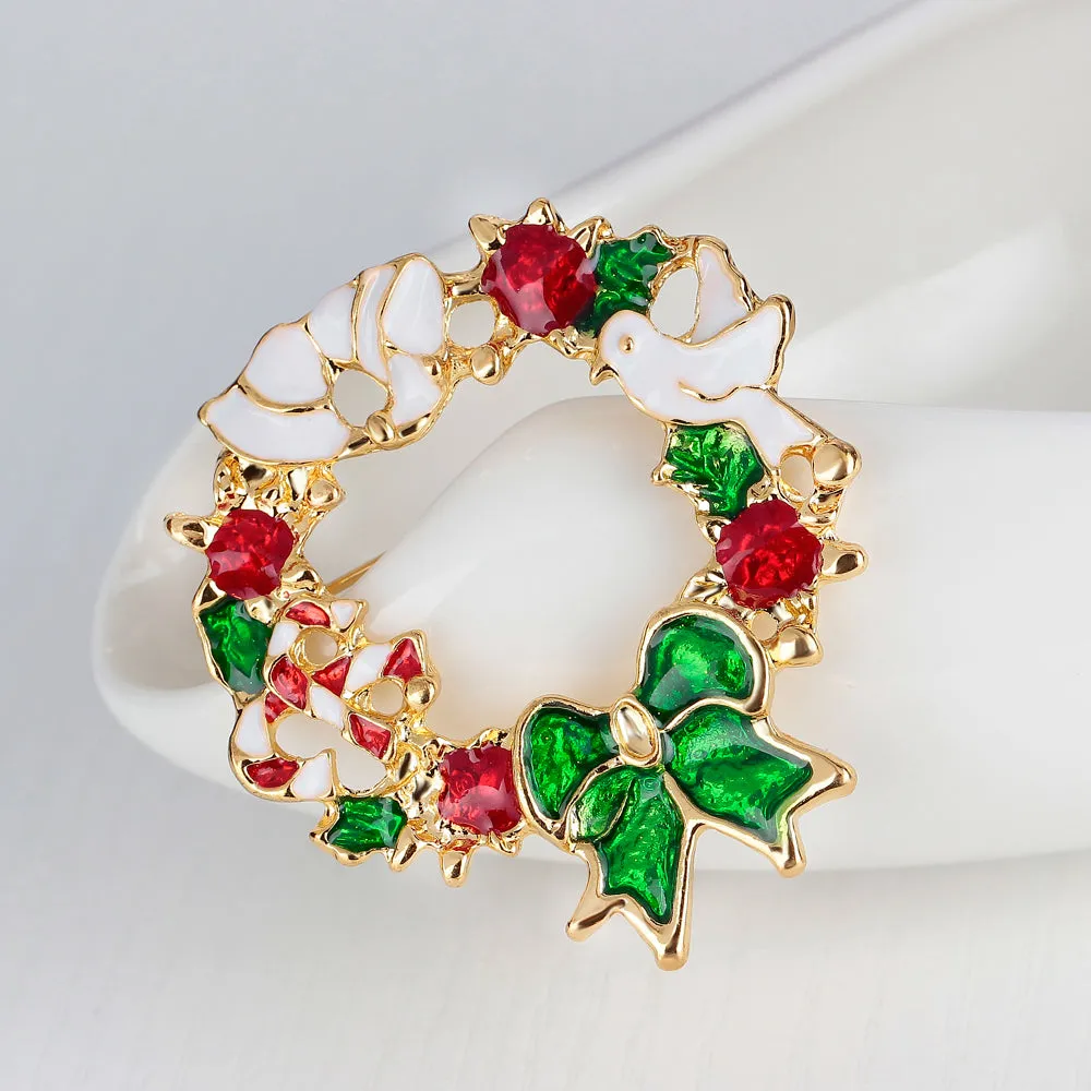 Full Rhinestone Christmas Brooches