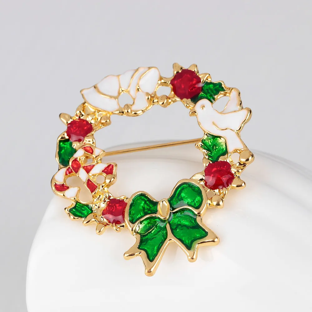Full Rhinestone Christmas Brooches