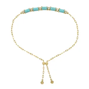 Gemstone 18K Perfect Fit Cabochon Bracelet