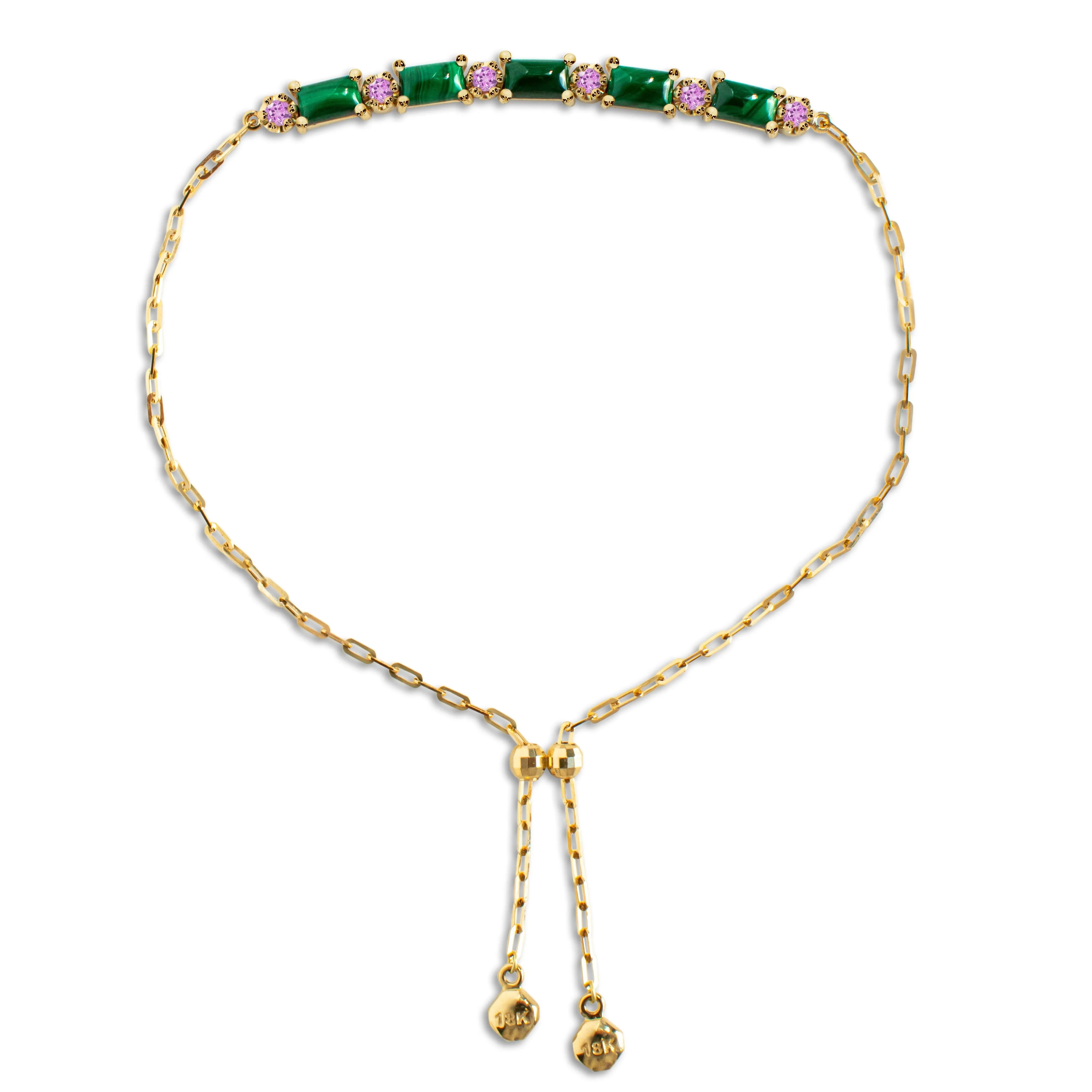 Gemstone 18K Perfect Fit Cabochon Bracelet
