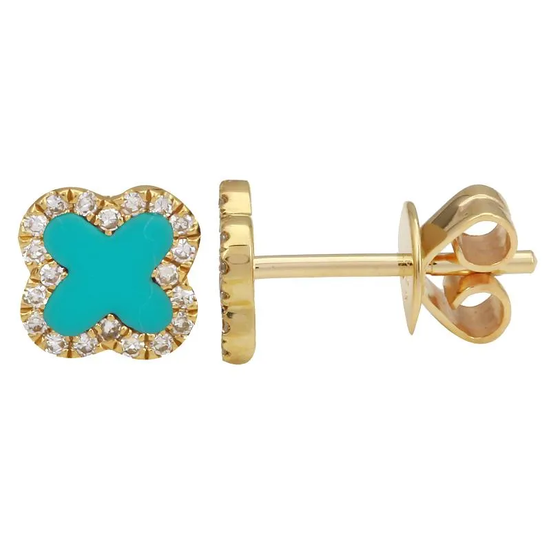 Gemstone Clover Earrings