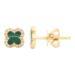 Gemstone Clover Earrings